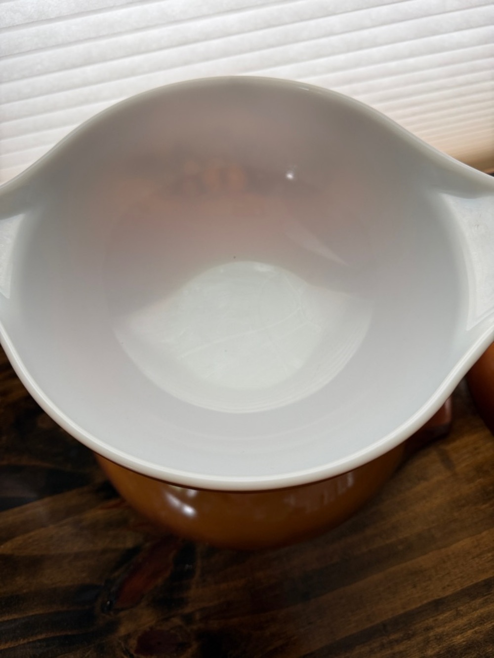 vintage Pyrex nesting bowls in the "Old Orchard" pattern, Cinderella-style - Picture 4 of 10